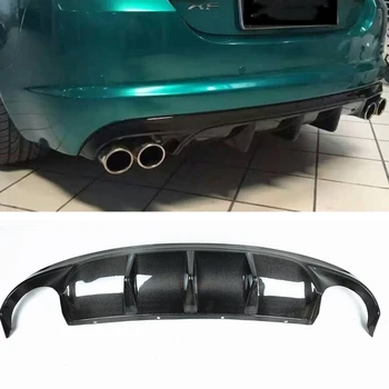 Gerçek Karbon Fiber Arka Tampon Difüzör XF Spor Jaguar 2012-2015 Araba Boot Spoiler Plaka Çene Splitter Aparatı Vücut Seti İçin Dudak 