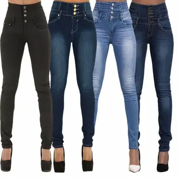 Goocheer Yeni Varış Toptan Kadın Denim kalem pantolon Üst Marka Streç Kot Yüksek Bel Pantolon Kadın Yüksek Bel Kot