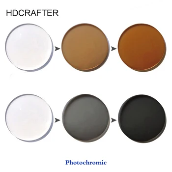 HDCRAFTER 1.56 Endeksi Gri Kahverengi Asferik Fotokromik Lens Reçete Miyopi Presbiyopi Optik Lens Özelleştirilmiş