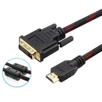 HDMI uyumlu DVI Kablosu 1080P 3D DVI HDMI uyumlu Kablo DVI-D 24 + 1 Pin Adaptör Kabloları Altın Kaplama TV KUTUSU DVD için 1.5 M