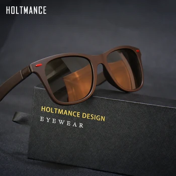 HOLTMANCE Marka Tasarım Polarize Güneş Gözlüğü Erkek Kadın Sürücü Shades Erkek Vintage güneş gözlüğü Erkekler Kare Ayna Yaz UV400