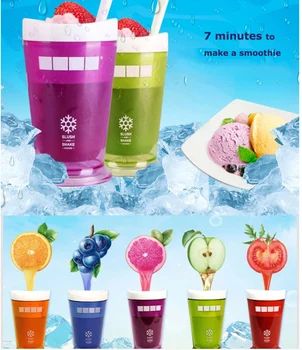Hızlı Soğutma Milkshake Slushie Fincan Çift Katmanlı Hızlı dondurulmuş Smoothies Fincan DIY Ev Yapımı Donuyor İçecekler Silikon Kahve Fincanları