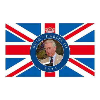 Ingiliz Kral Charles III Bayrağı Polyester Kral Charles 3rd Asılı Afiş Açık Dekoratif Majesteleri Anma İNGİLTERE Bayrağı
