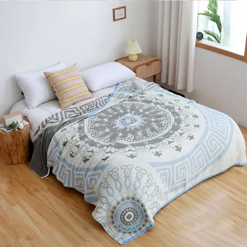 İskandinav mandala atmak battaniye pamuk gazlı bez yorgan geometrik kanepe battaniyesi yaz serin yatak örtüsü yumuşak Yatak Örtüsü yatak odası dekoru boho