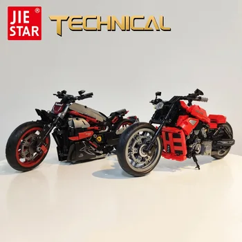 Jiestar 91021 Yüksek teknoloji Diaveled Süper Hızlı 1260S Yarış Motosiklet Araba Tuğla Teknik Modeli Yapı Taşları erkek çocuk oyuncakları 896 adet