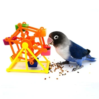 K5DC Kuş Toplama Oyuncaklar Yaratıcı Papağan Besleyici Döndür Eğitim Oyuncaklar Istihbarat Büyüme Kafes Renkli Gagalama Fırıldak Oyuncak