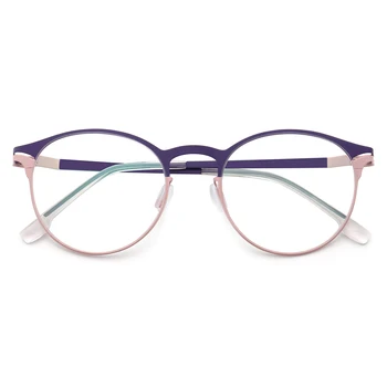 Kadınlar Yuvarlak Gözlük çerçevesi Erkekler metal paslanmaz çelik gözlük çerçevesi yeni Vintage Moda ışık gözlük çerçeveleri ince Rx gözlük