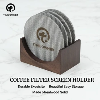 Kahve Filtresi Ekran Tutucu 58mm tel örgü elek Barista Kahve Yapma Puck Ekran espresso makinesi Tutucu Ceviz Yeniden Kullanılabilir