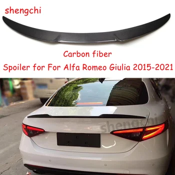 Karbon Fiber / FRP Araba Arka Spoiler Kanat Bagaj Dudak Alfa Romeo Giulia İçin Spoiler Sedan 2015 - 2021 İçin Arka Bagaj Spoiler Boot Kanat