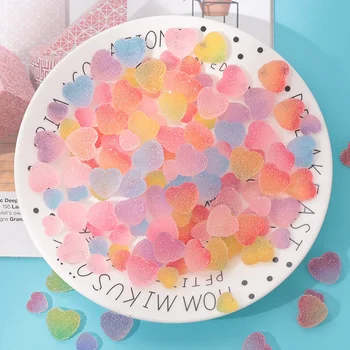 Kawaii Sakızlı Ayı Tırnak Charm 20 adet Yumuşak Şeker Çörek Kalp Hayvan Tırnak Sanat Dekorasyon Mix Renkler Tırnak Sanat Cabochons 11mm