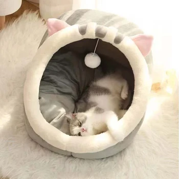 Kedi Yatak Sıcak Pet Sepeti Rahat Yavru Şezlong Yastık Kedi Evi Çadır Çok Yumuşak Küçük köpek halısı Çantası Yıkanabilir Mağara Kediler Yatak