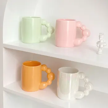 Kişiselleştirilmiş Kahve Fincanları Seramik Süt top kulplu kupa Mutfak Ofis Su Bardağı 350ml Drinkware En İyi Düğün Doğum Günü Hediyeleri