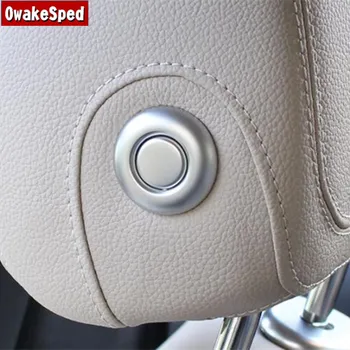 Krom Araba Styling Kafa Yastık Ayar Düğmeleri Dekoratif Kapak Sticker Trim İçin Mercedes Benz C E Sınıfı GLC W205 W213 X253