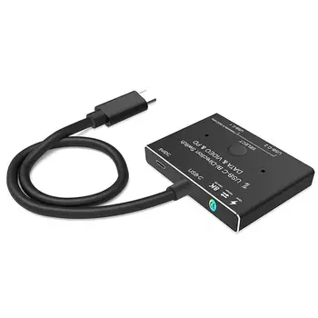 KVM Tipi C İki Yönlü Anahtarı 1x2/2x1 USB 3.1 usb c Splitter Veri video değiştirici 8k 60Hz PD100W için PC monitörü Cep Telefonu