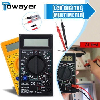 LCD Dijital Multimetre DT-830B Mini El Multimetre Voltmetre Ampermetre için AC / DC 750/1000V Ohm tester ölçer Prob İle