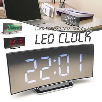 Led dijital alarmlı saat Saat Ev Masaüstü Dekorasyon Büyük Ekran Çok Fonksiyonlu çalar saat Modern Masa Saati Elektrikli çalar saat