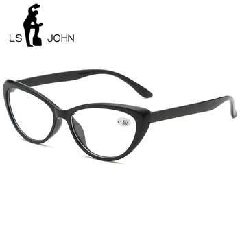 LS JOHN Kedi Göz okuma gözlüğü Kadın Ultralight Bilgisayar Gözlük Presbiyopik ile Diopter1. 0 1.5 2.0 2.5 3.0 3.5 4.0 Okuyucular için