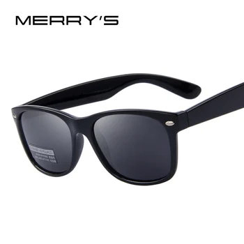MERRYS Erkekler Polarize Güneş Gözlüğü Klasik Erkekler Retro Perçin Shades Marka Tasarımcısı güneş gözlüğü UV400 S683