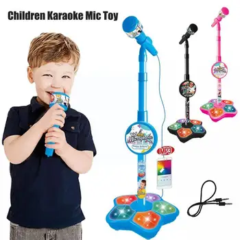 Mikrofon Müzik Ayrılabilir çocuk Oyun Simülasyon Şarkı Bebek Oyuncak LED Şarkı 3 renkler Ayarlanabilir Karaoke Z5A8