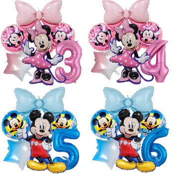 Minnie Mouse Doğum Günü Partisi Dekorasyon Mickey Minnie Mouse Balon Kız Erkek Doğum Günü Partisi Malzemeleri