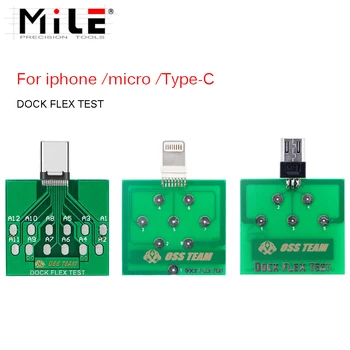 MİL mikro usb Dock Flex Kurulu için iPhone ve Tip-C Android Telefon U2 Pil Güç Şarj Kolay Test Aracı
