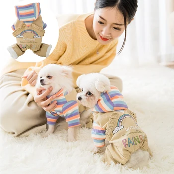 Moda Karikatür gökkuşağı Köpekler ıçin Pet Köpek Giysileri Ceket Hoodie Kazak Kış Ropa Perro Köpek Giyim Karikatür Evcil Giyim