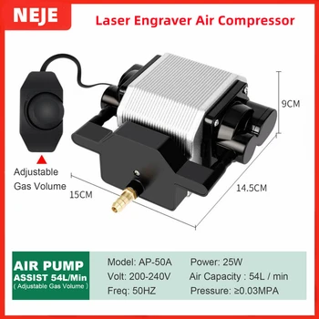 NEJE 25W hava kompresörü Hava Yardım Pompası İle 54L/Dak Hava Çıkışı CNC Lazer Gravür için