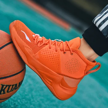 Orijinal basketbol ayakkabıları Erkekler 2021 Turuncu Moda Sokak Sneakers Basketbol erkek Platformu spor ayakkabılar Sönümleme tenis masculino