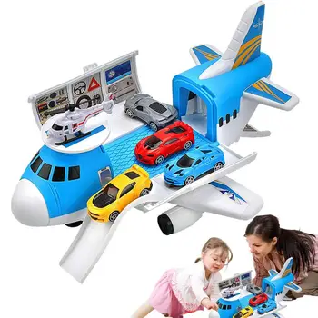 Oyuncak Uçak Taşıma uçak oyuncakları Bebekler İçin Simülasyon Kargo Uçak Araba Oyun Seti Parça Sürgülü Sahne Çocuklar İçin Hediye
