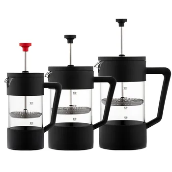 Paslanmaz Çelik cam çaydanlık Cafetiere Fransız Kahve Çay Percolator Filtre Basın Piston 1000 ml Manuel Kahve Espresso Makinesi Pot