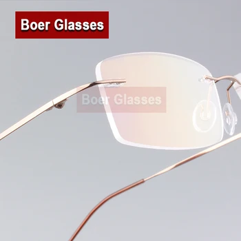 Paslanmaz Çelik Erkek Gözlük hafif Erkekler Çerçeveleri Çerçevesiz Gözlük Miyopi Gözlük Optik Reçete 763