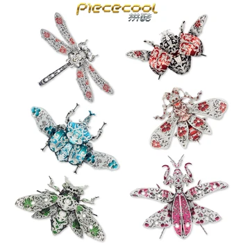 Piececool 3D Metal Bulmaca Böcek Broş Aksesuarları Modeli Kitleri Gençler için DIY Yapboz Oyuncaklar Zeka