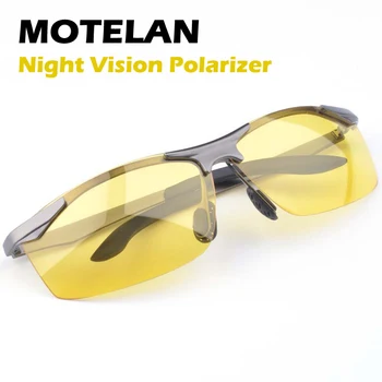 Polarize Güneş Gözlüğü gece görüş gözlüğü erkek araba sürüş gözlükleri parlama Önleyici Gümüş / Siyah Alaşımlı Çerçeve gözlük Gece Polarize