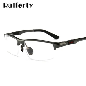 Ralferty Alüminyum Magnezyum Optik Gözlük Çerçevesi Erkekler Ultra hafif Yarım Çerçeve Spor Gözlük Erkek HİÇBİR Diyoptri Gözlük Z3121