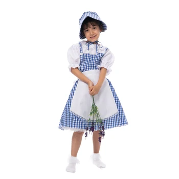 Reneecho Oz Büyücüsü Dorothy Kostüm Kızlar İçin Alice in Wonderland Kostüm Çocuklar İçin Mavi Hizmetçi süslü elbise Cadılar Bayramı Kostüm