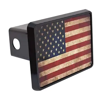 Römork bağı Kapak 2 İnç Çekici Arka Alıcıları Kanca Koruyucu Kapak Amerikan Bayrağı Desen Doku Amblemi Kamyonlar İçin Su - v Je-ep