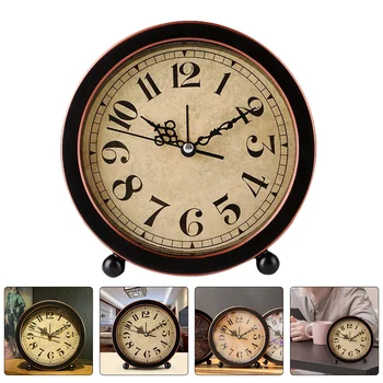 Saat Alarmdesk Başucu Sessiz Vintage Clocksretro Yatak Odası Dilsiz Masa Yuvarlak Oturma Odası Dekor Decorativehome Ev
