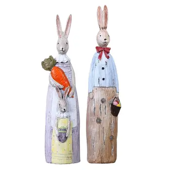 Sevimli Tavşan Heykeli Ev Dekor Bunny Paskalya Parti Malzemeleri Düğün Hediye Zanaat