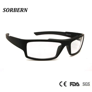 SORBERN Yeni TR90 Spor Gözlük Çerçeveleri Erkekler Hafif Kare Optik Çerçeve Açık Gözlük Gözlük Miyopi Tam Jant