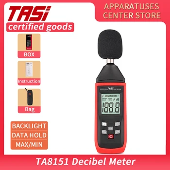 TASI TA8151 Dijital Ses Seviyesi Ölçer Gürültü Test Cihazı Ses Dedektörü Desibel Monitör 30-130dB Ses Ölçüm Cihazı Alarmı