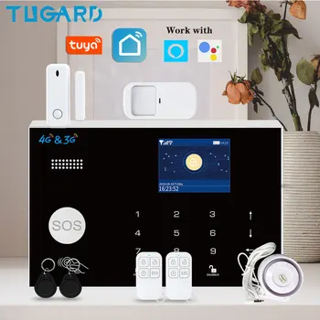 TUGARD G34 Tuya WiFi 3G 4G Güvenlik Alarm Sistemi Akıllı Ev hırsız alarmı Kiti 433MHz Kablosuz sensör dedektörü Alexa ile Çalışır