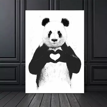 Tuval Boyama Dekor Yağlıboya Duvar Resmi Posteri Modern Duvar sanat resmi Hayvanlar Resim Güzel Panda Ev