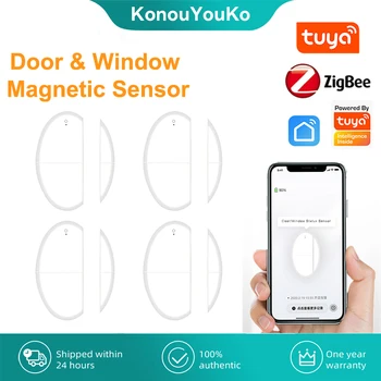 Tuya Akıllı Ev Zigbee Kapı Sensörü Kapı Açık Kapalı Dedektörleri Pencere Sensörü Manyetik Anahtarı Ev Alarm Güvenlik Akıllı Yaşam APP