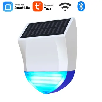 Tuya Akıllı Yaşam Kablosuz WiFi Bluetooth Güneş Enerjili Açık ses ışığı alarm sireni Sensörü