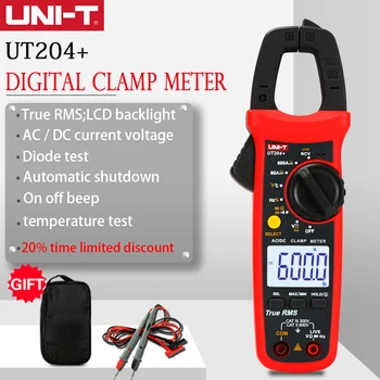 UNI - T UT204 + serisi Dijital AC DC akım kelepçesi Ölçer Multimetre True RMS 400-600A Otomatik Aralığı Voltmetre Direnci Test