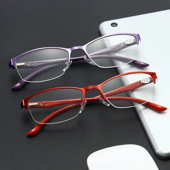 Unisex Iş okuma gözlüğü Metal Kare Presbiyopi Gözlük UV Koruma Görüş Bakımı Okuma Gözlük Diyoptri + 1.0 ila 4.0