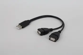 USB 2.0 A 1 erkek 2 Çift USB Dişi Veri Hub Güç Adaptörü Y Splitter USB Şarj Güç kablo kordonu Uzatma Kablosu