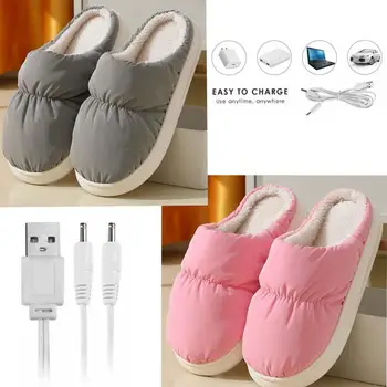 USB ayak ısıtıcıları ayarlanabilir sıcaklık ısıtmalı ayak ısıtıcı çıkarılabilir ve yıkanabilir peluş sevimli terlik kış sıcaklık aksesuarları