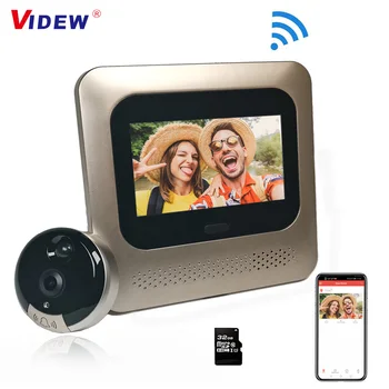 VİDEW 1080P WiFi Video Kapı Zili Kamera ve 4.3 İnç Monitör Peephole Görüntüleyici Ev kapı zili Hareket Algılama APP Kontrolü