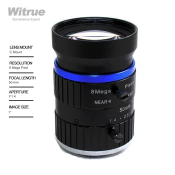Witrue HD 8MP Endüstriyel CCTV Lens 50mm C Dağı Manuel Iris Odak F1.4 Diyafram 1